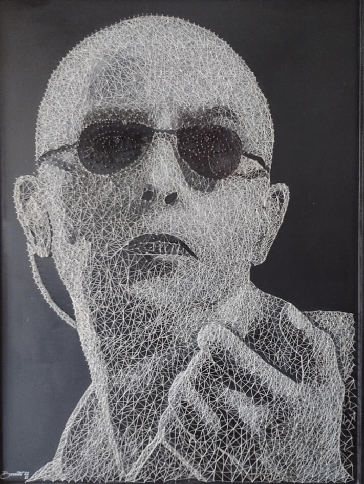 "La misa". Homenaje al Indio Solari. Hilorama. 90 x 70 cm.