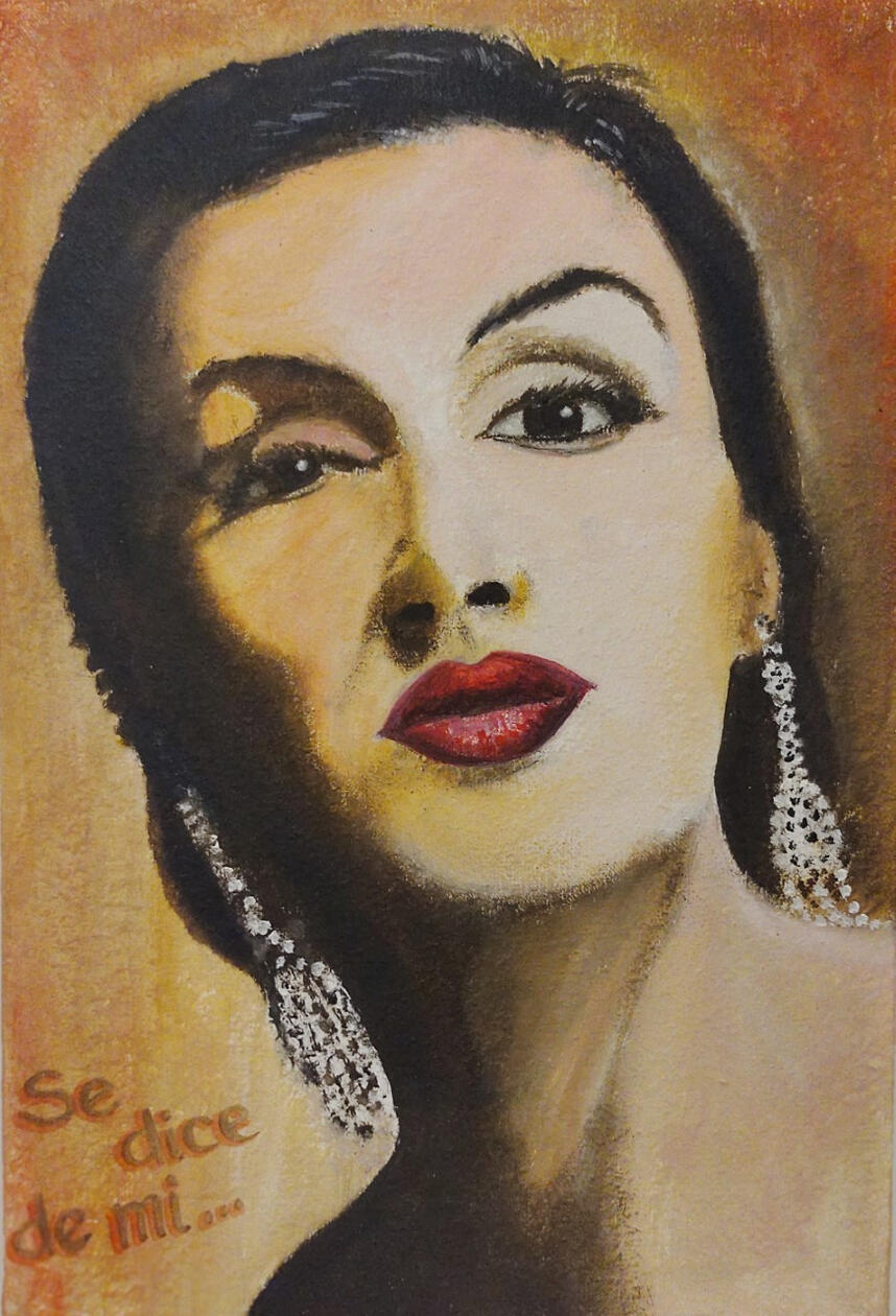 &quot;Tita Merello&quot;. Oleo sobre tela. 20 x 30 cm.