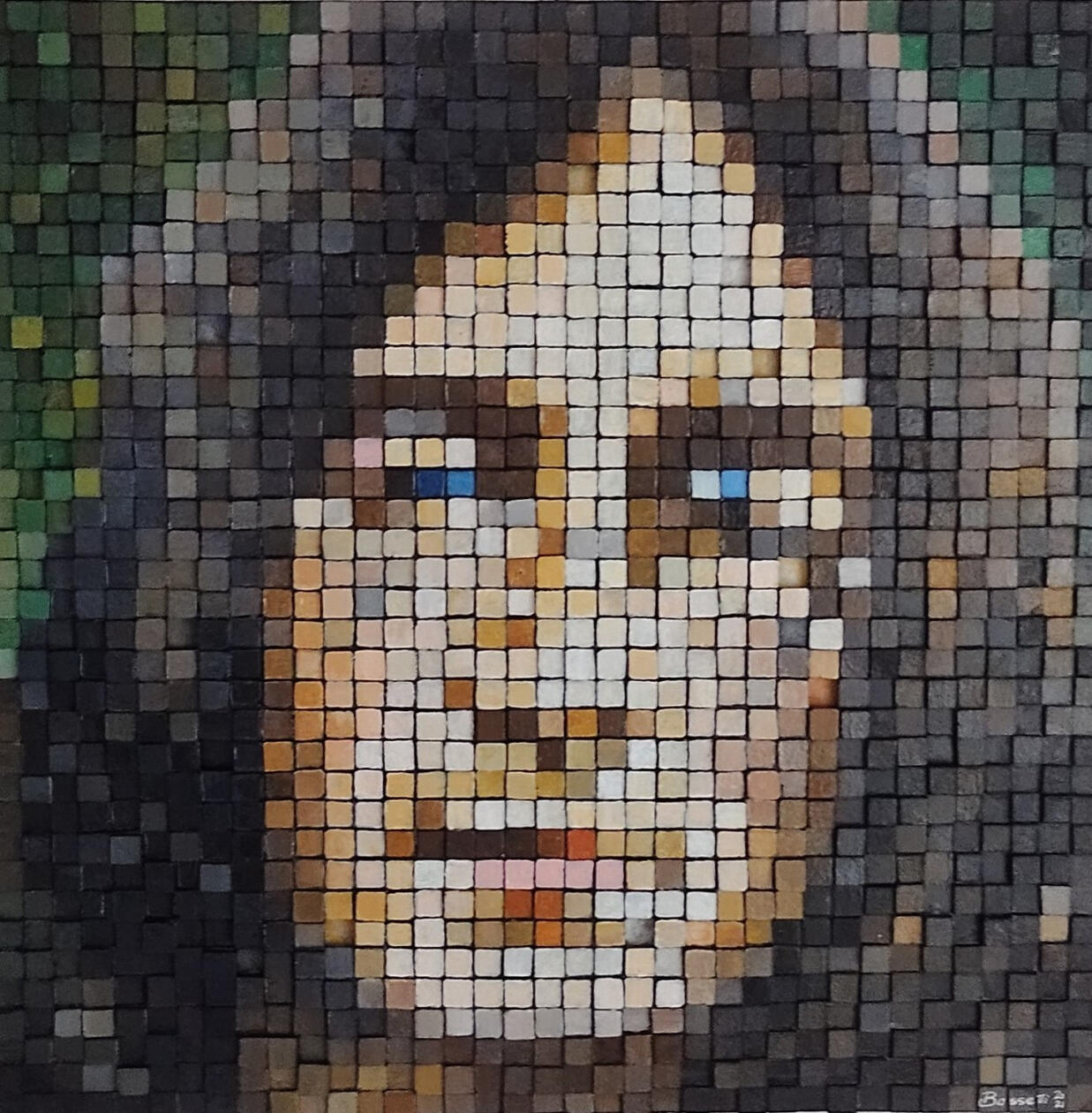 "Imagine". Homenaje a John Lennon. Acrilico sobre venecitas. 40 x 40 cm