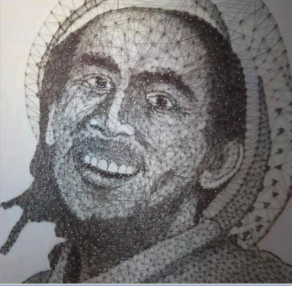 "Leyenda". Homenaje a Bob Marley. Hilorama. 60 x 50cm.