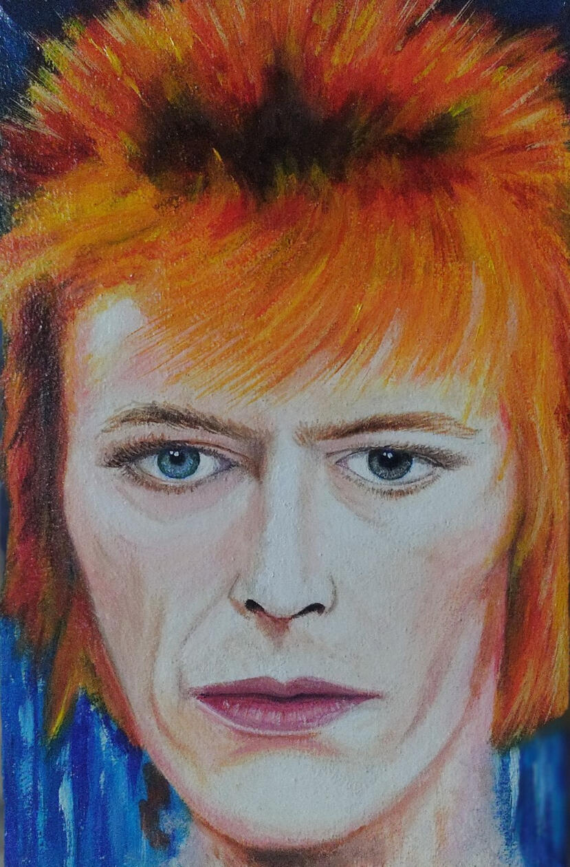 "David Bowie". Oleo sobre tela. 20 x 30 cm.