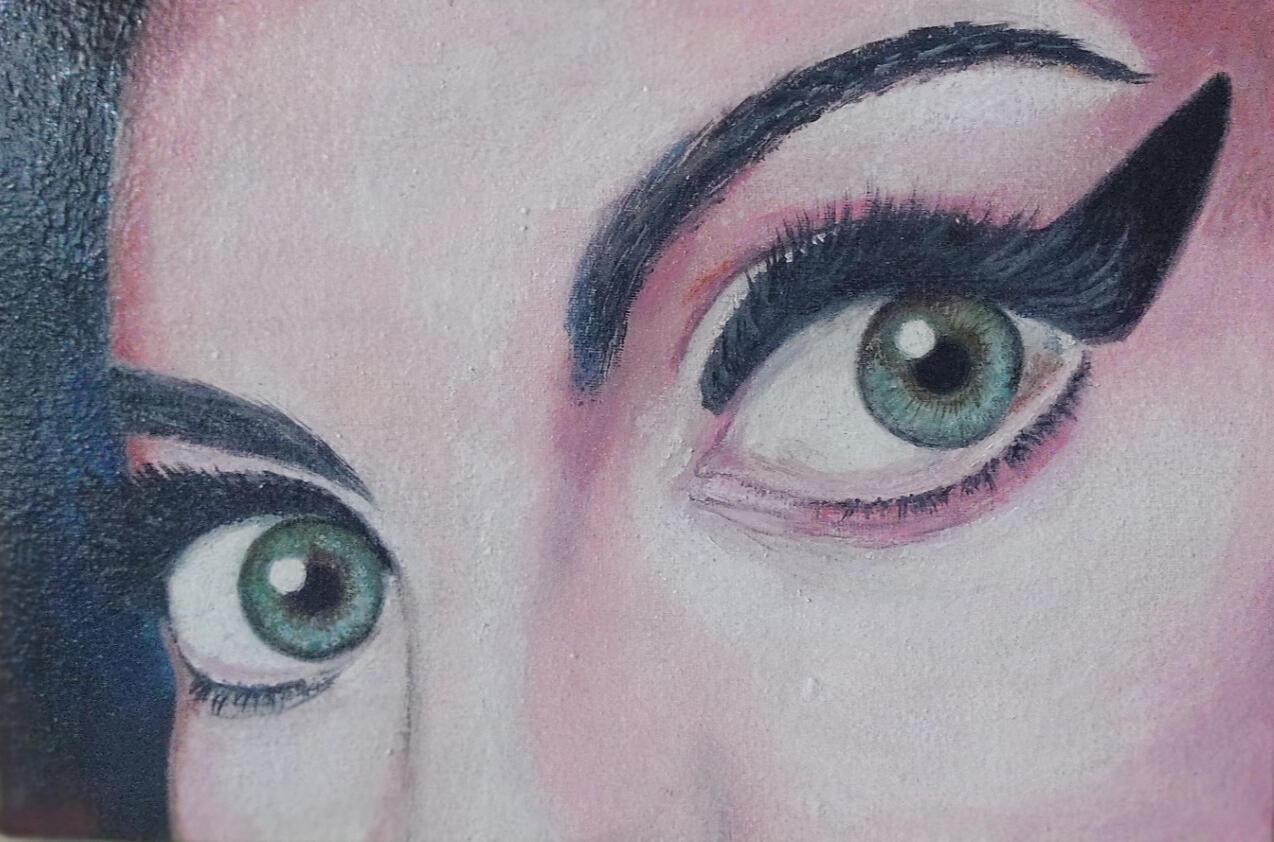 &quot;Los ojos de Amy&quot;. Oleo sobre tela. 20 x 30 cm.