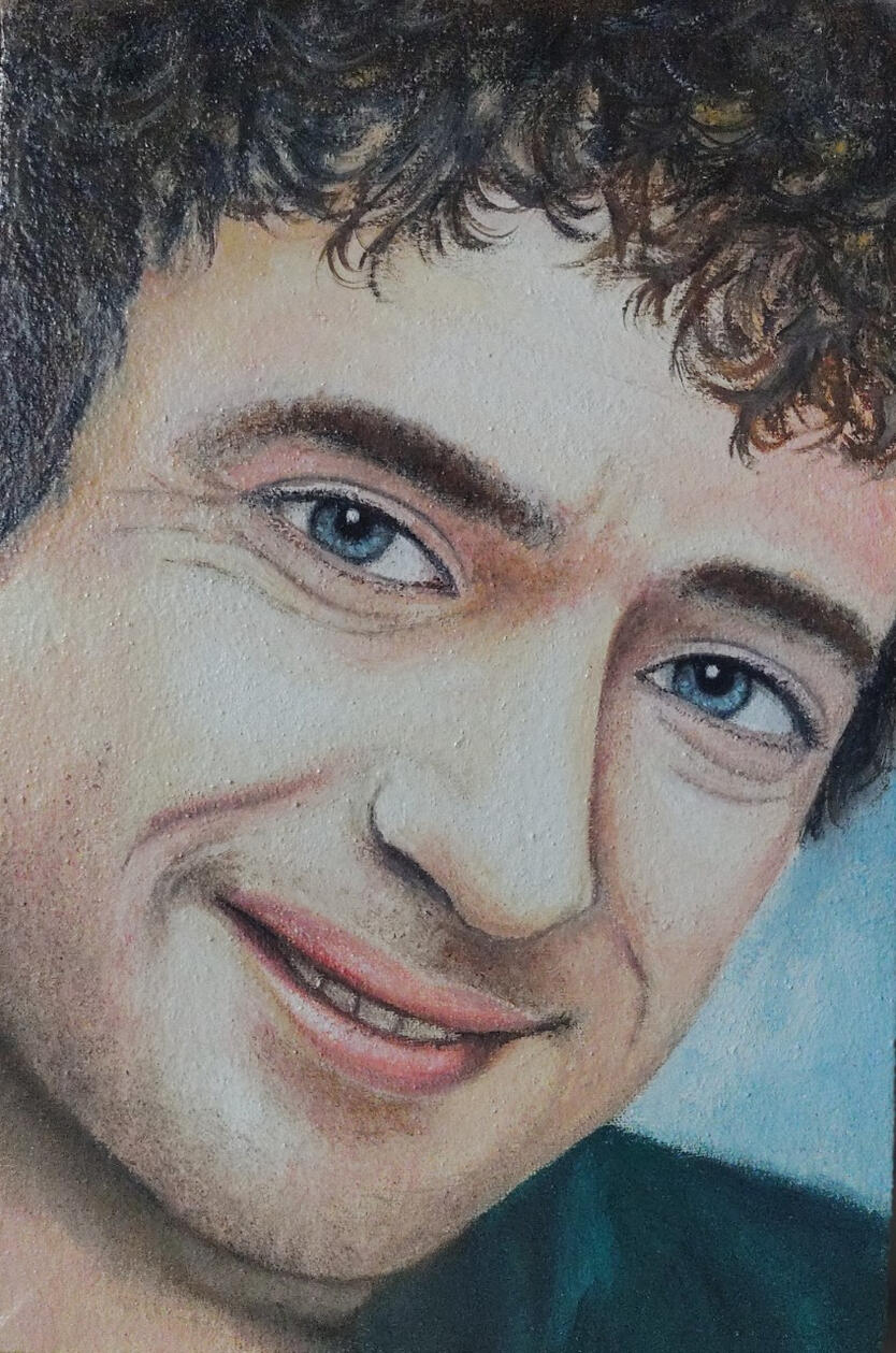 "Gustavo Cerati". Oleo sobre tela. 20 x 30 cm.