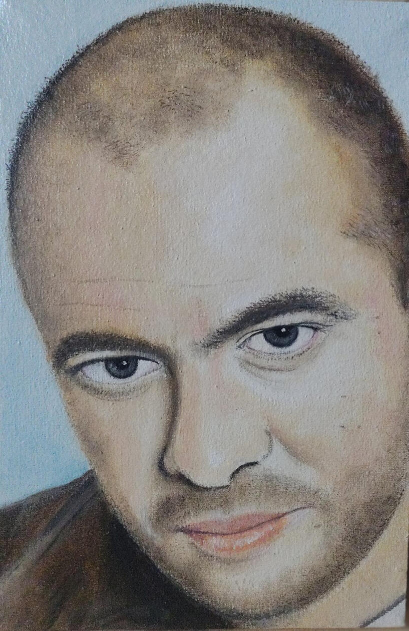 "Luca Prodan". Oleo sobre tela. 20 x 30 cm.