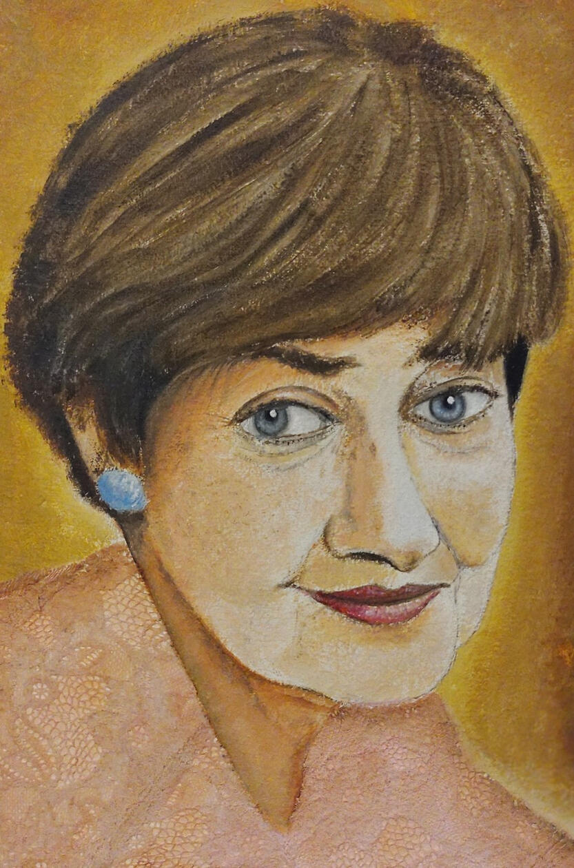 "Maria Elena Walsh". Oleo sobre tela. 20 x 30 cm.