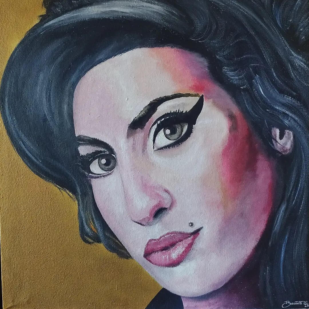 &quot;Jade&quot;. Tributo a Amy Winehouse. Óleo sobre tela. 50 x 50 cm.