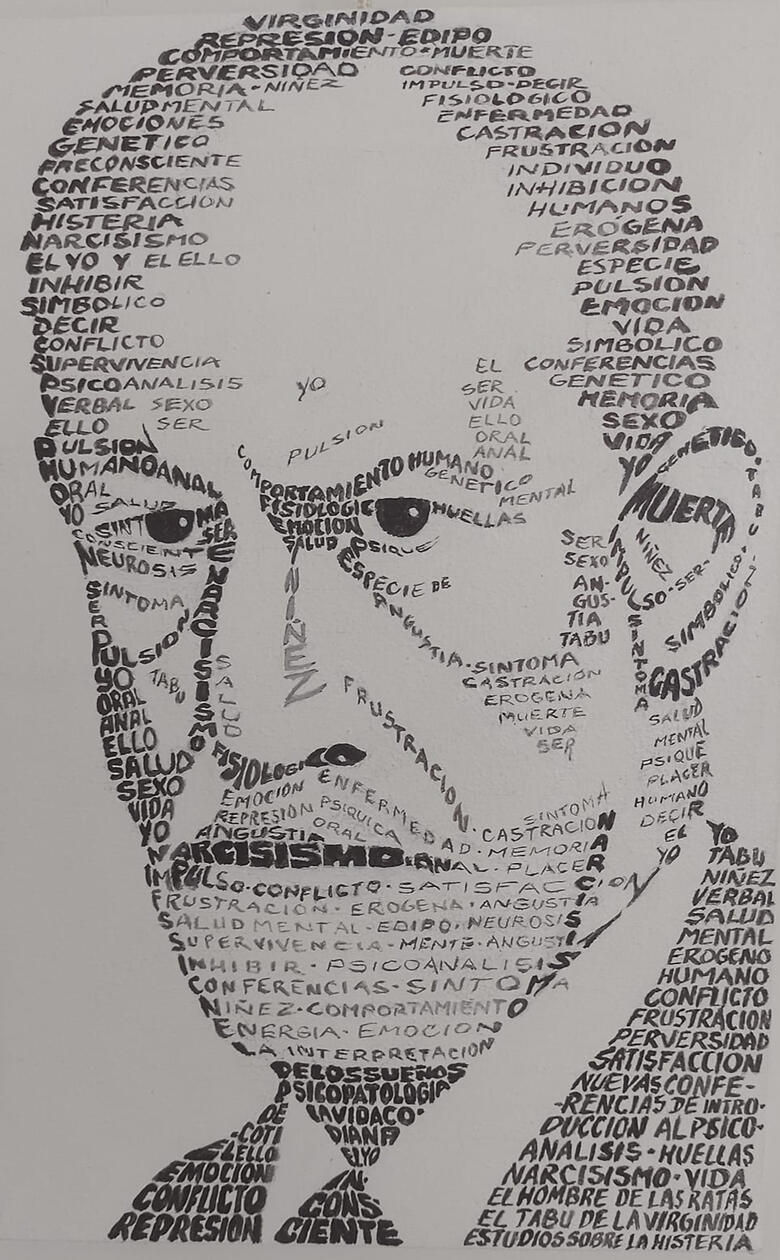 Sigmund Freud. Acrilico sobre tela. 20 x 30 cm.