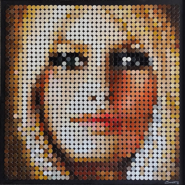 "BB la femme fatale". acrilico sobre tabla. 68 x 68 cm