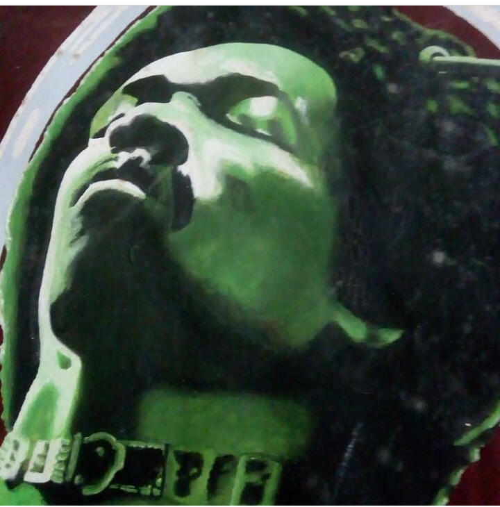 Sin título. Jimi Hendrix, realizado en 1975. Gouache empastado sobre papel. 72 x 47 cm.