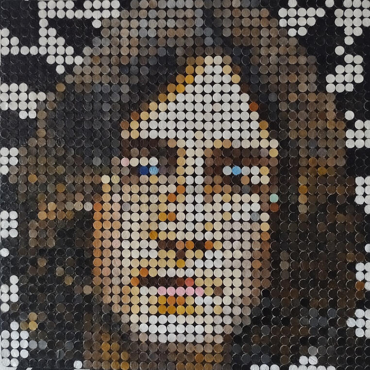 &quot;Hermano John&quot; (extracto) acrilico sobre carton y Foamboard. 34 x 34 cm