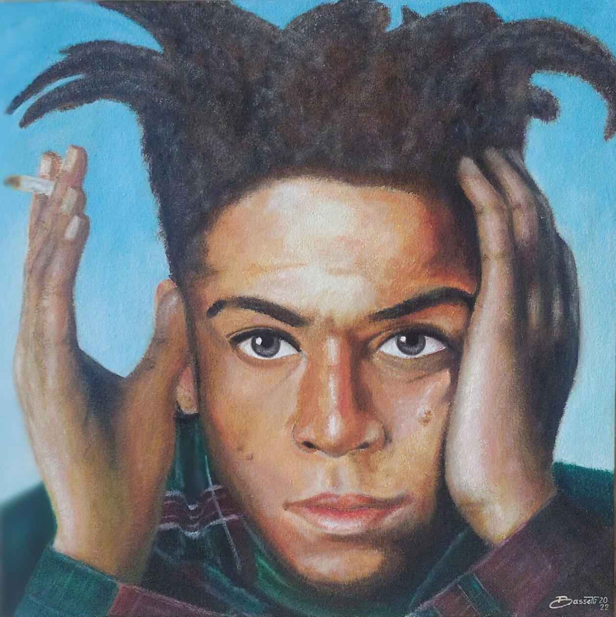 "Samo". Tributo a Jean Michel Basquiat. oleo sobre tela. 50 x 50 cm.